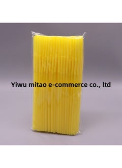 Mi Tao Disposable Plastic Color Art Straw Modeling Creative Elbow Monochrome 100 10 Color Selection-Color:Yellow 100/bag