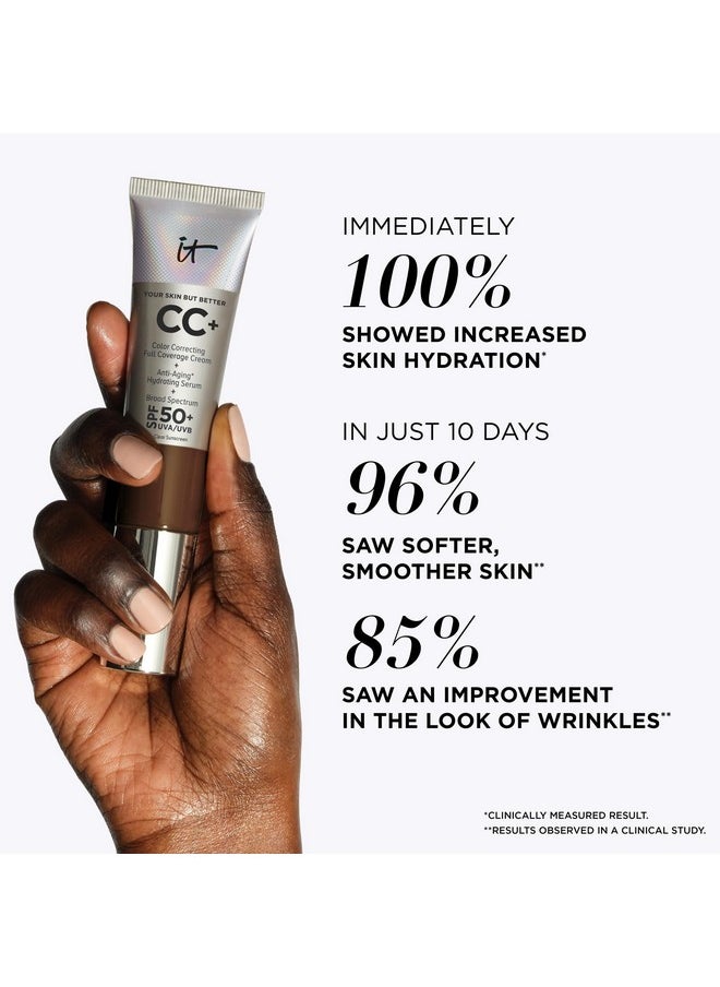 IT COSMETICS - Your Skin But Better Cc+ Cream Light (W) Color Correcting Cream Fullcoverage Foundation Hydrating Serum & Spf 50+ Sunscreen Natural Finish 1.08 Fl Oz - Image 1