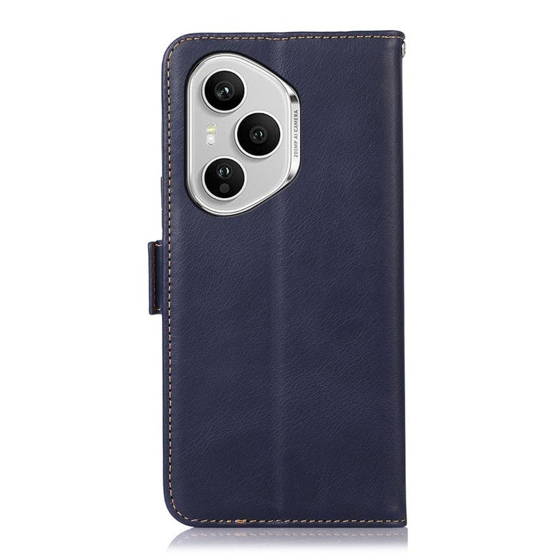 إيروريكس جراب هاتف من جلد البقر من الطبقة العلوية Crazy Horse مقاس 160.8 مم لهاتف Honor 400 Pro Global (أزرق) - Image 3