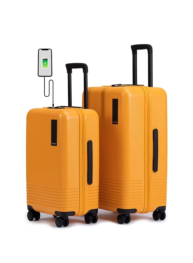 Mokobara The Set Of 2 Luggage - German Makrolon Polycarbonate, Sunnyside Yellow, Yellow