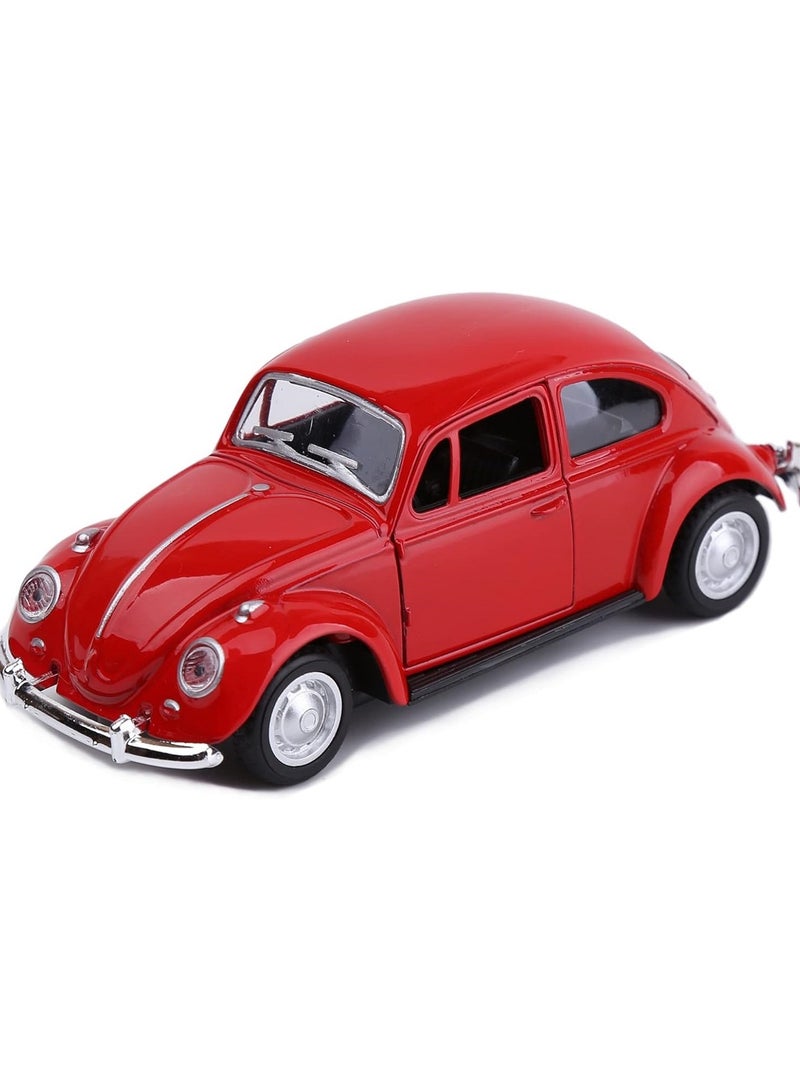 HALAMODO 1:36 Alloy Beetle Car Model , Vintage Pull-Back Toy With Opening Doors , Collector's Decor Display ,Model Car Gift For Boys And Girls Red , 12.5 cm*4.5 cm*4 cm - Image 2