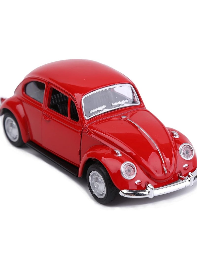 HALAMODO 1:36 Alloy Beetle Car Model , Vintage Pull-Back Toy With Opening Doors , Collector's Decor Display ,Model Car Gift For Boys And Girls Red , 12.5 cm*4.5 cm*4 cm - Image 4