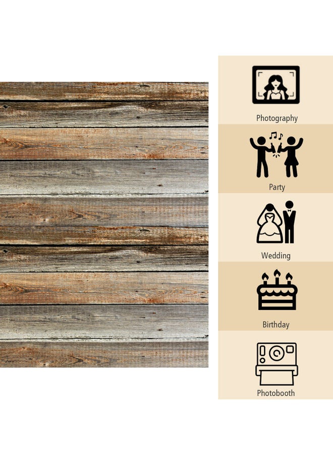 NIBEMINENT Vinyl Wooden Board Photography Backdrop Multicolour  - Image 5