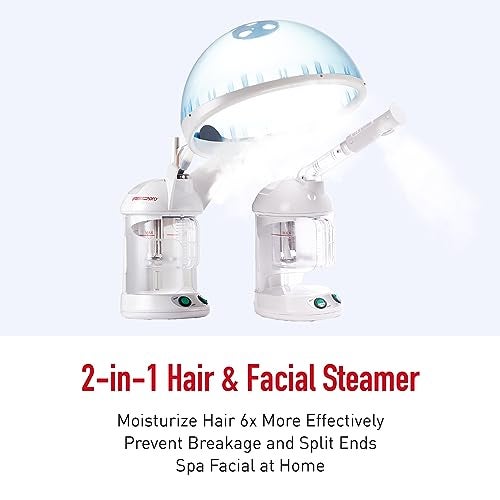 Red Pro Hair Therapy 2-in-1 Hair Steamer & Facial Steamer for Hydration Deep Cleaning, Designed for Personal Care at Home or Spa & Salon, Moisturize Hair 6x More Effectively - Image 3