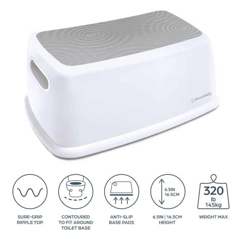 Dreambaby Toddler & Me Step Stool Potty Seat Training Aid with Anti-Slip Sure-Grip Steps, Holds up to 320 lbs for Kids & Adults, Grey - Image 4