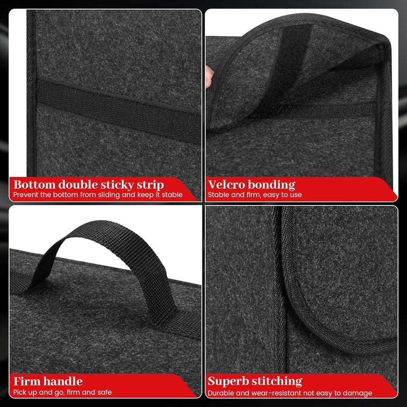 JVCV منظم صندوق السيارة ®، تخزين السيارة ومنظم ملحقات السيارة المضادة للانزلاق لمنظمة السيارة، SUV، سيدان، شاحنة، ميني فان قاع مضاد للانزلاق (صغير). - Image 2