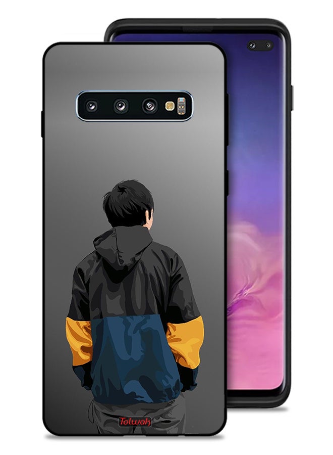 Tolwak Samsung Galaxy S10 Plus Protective Case Cover Boy Portrait Art - Image 1