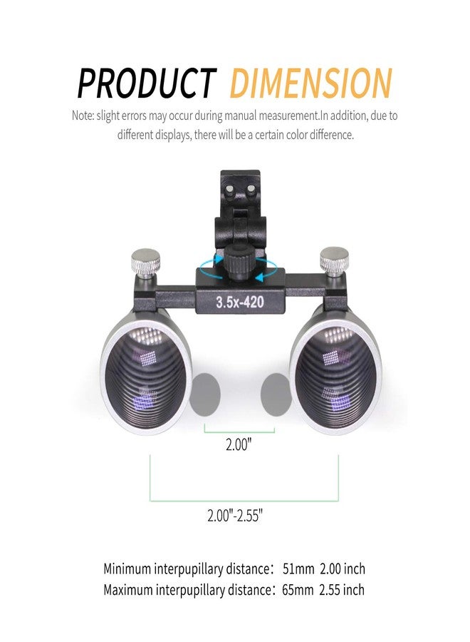 Dentasop Dental Binocular Loupes 3.5 x 429mm Magnifier (Black) - Image 5