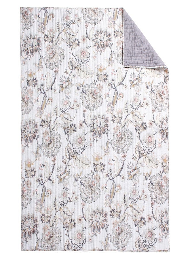 Levtex Home - Ophelia - Throw - Floral - Taupe Grey Cream Blush - Throw Size 50x60in. - Rayon/Cotton - Image 5