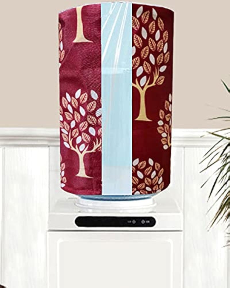 KANUSHI Industries® Water Dispenser Bottle Cover with Water Level Indication 20 L (VAR-WD-MAROON-TREE-01) - Image 1
