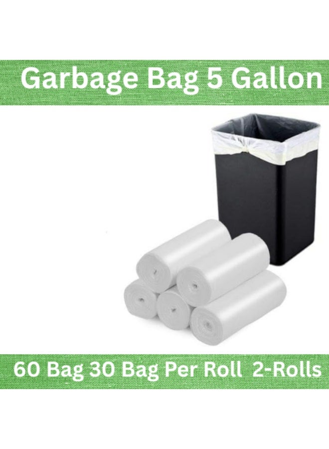 AMM 5 Gallon Trash Bags 60 Count (2 Rolls x 30 Bags) – Small Garbage Bags for Home, Office & Bathroom Bins – Strong Leakproof Bin Liners, 45 x 52 cm - Image 5