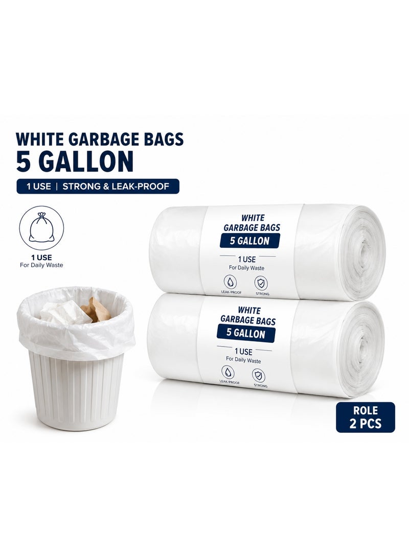 AMM 5 Gallon Trash Bags 60 Count (2 Rolls x 30 Bags) – Small Garbage Bags for Home, Office & Bathroom Bins – Strong Leakproof Bin Liners, 45 x 52 cm - Image 4