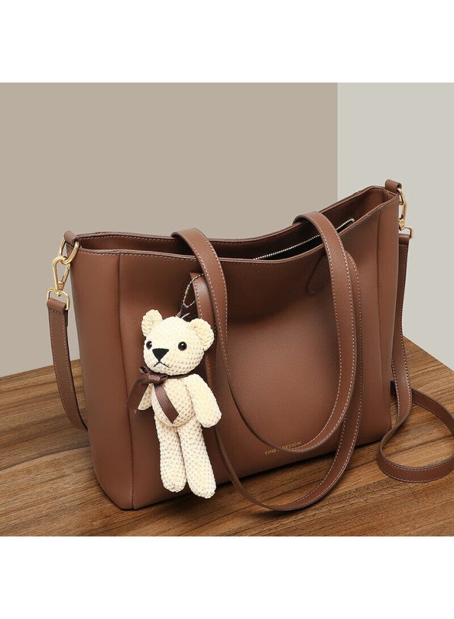 Viney Leather Handbag, Women's Large Capacity Tote Bag, Light Luxury Crossbody Shoulder Bag, Practical Birthday And Mother's Day Gift For Mom - Image 1