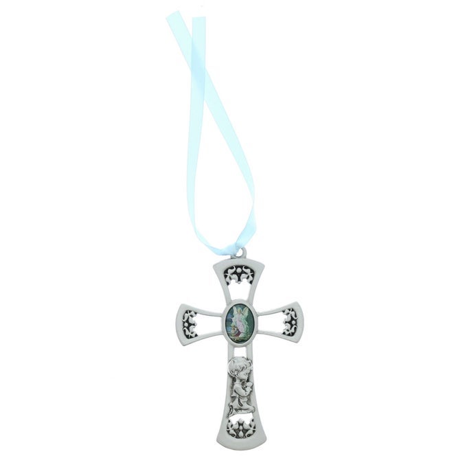 GUARDIAN ANGEL BLUE WALL CROSS BABY BAPTISM BABY SHOWER CHRISTENING GIFT