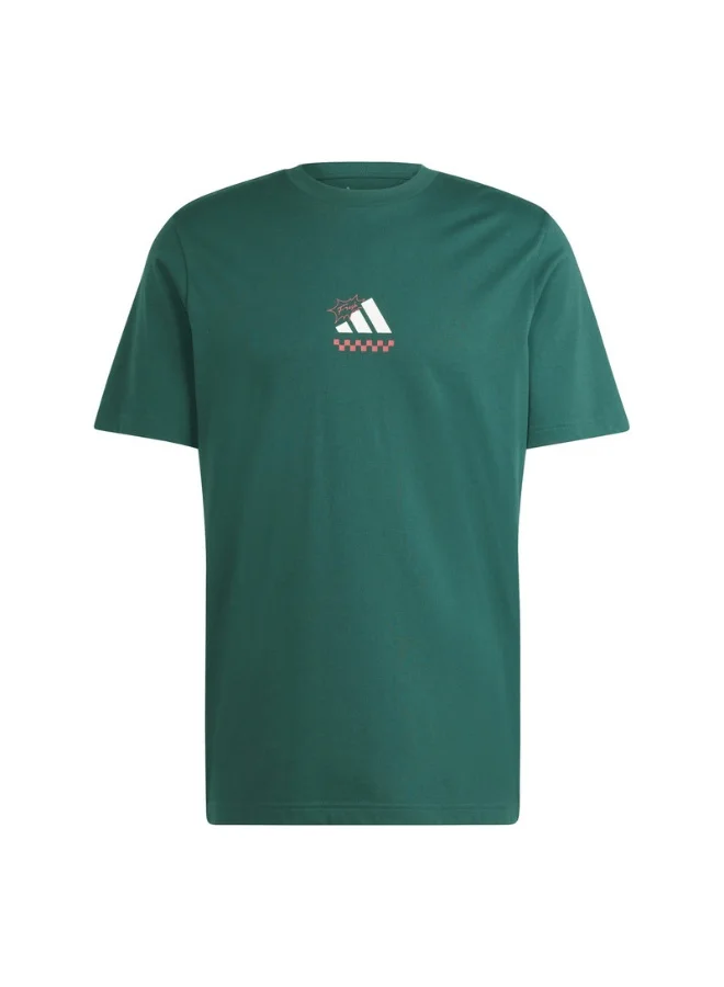 Adidas M L Pizza Tee Green Training T-Shirts For Men XS