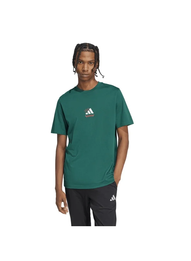 Adidas M L Pizza Tee Green Training T-Shirts For Men XS