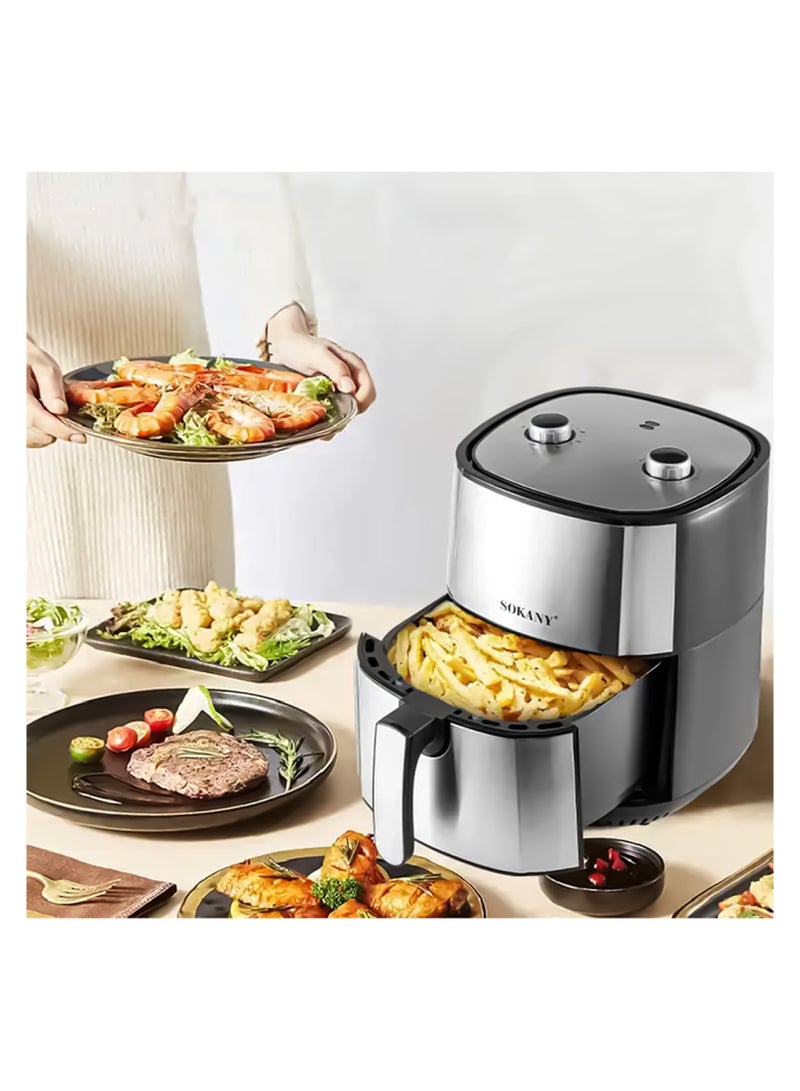 سوكاني مقلاة سوكاني SK-8015 بدون زيت، 1400 واط، 6 لتر، التحكم في درجة الحرارة من الفولاذ المقاوم للصدأ - Image 2