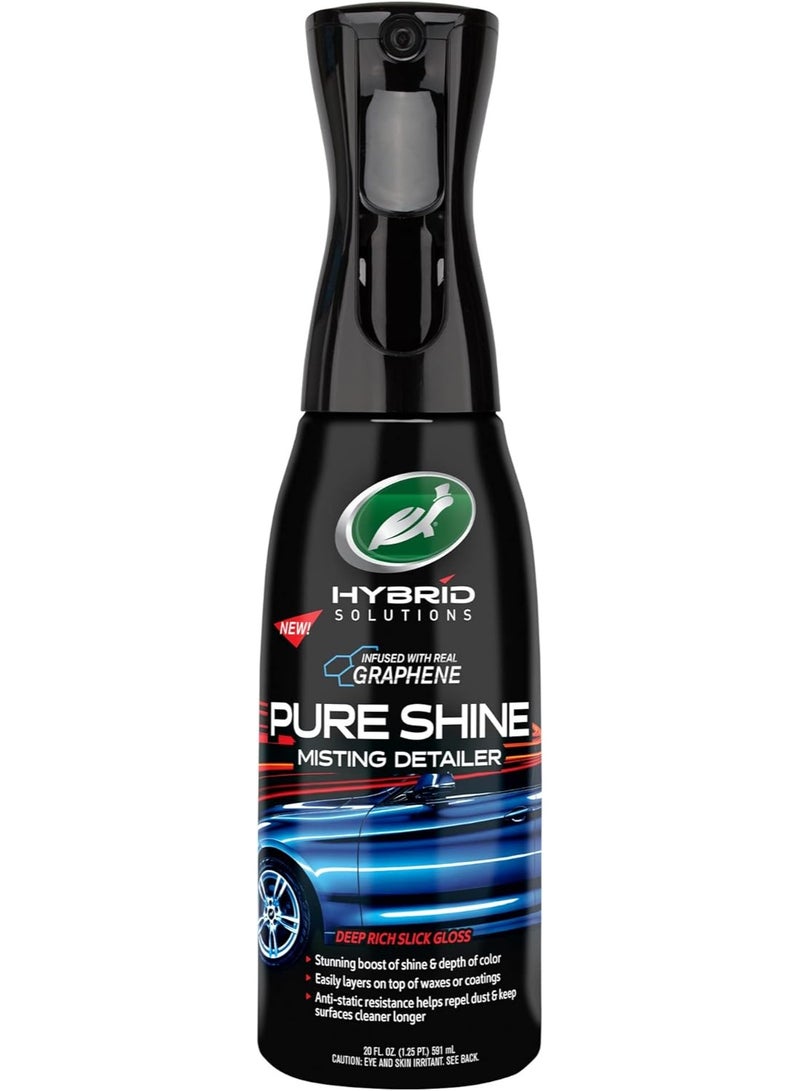 Turtle wax Hybrid Solutions Pure Shine Detailer Misting Spray Real Graphene Infused Repel Dust Deep Rish Slick Gloss Long-Lasting Surface Cleaner 591 ML - Image 1