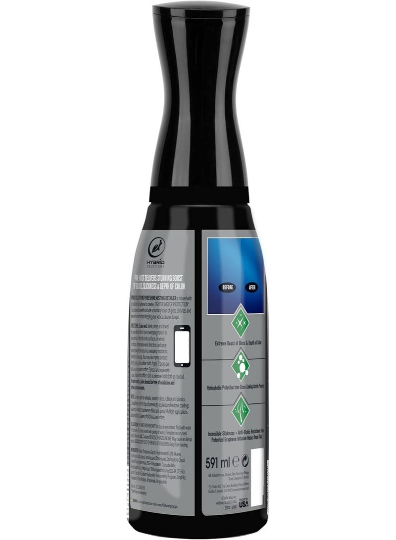 Turtle wax Hybrid Solutions Pure Shine Detailer Misting Spray Real Graphene Infused Repel Dust Deep Rish Slick Gloss Long-Lasting Surface Cleaner 591 ML - Image 2