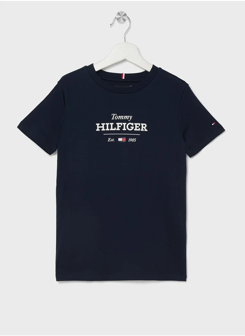 تومي هيلفيغر Youth Monotype 1985 Logo Label Regular T-Shirt