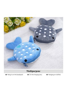 Excefore Shark Coin Purse, Cute Plush Cartoon Small Wallet for Women - Fun Coin Pouch and Cosmetic Bag (Blue)  - Image 4