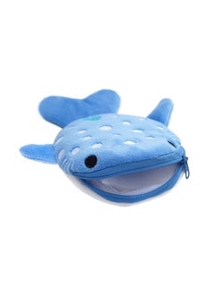 Excefore Shark Coin Purse, Cute Plush Cartoon Small Wallet for Women - Fun Coin Pouch and Cosmetic Bag (Blue)  - Image 1