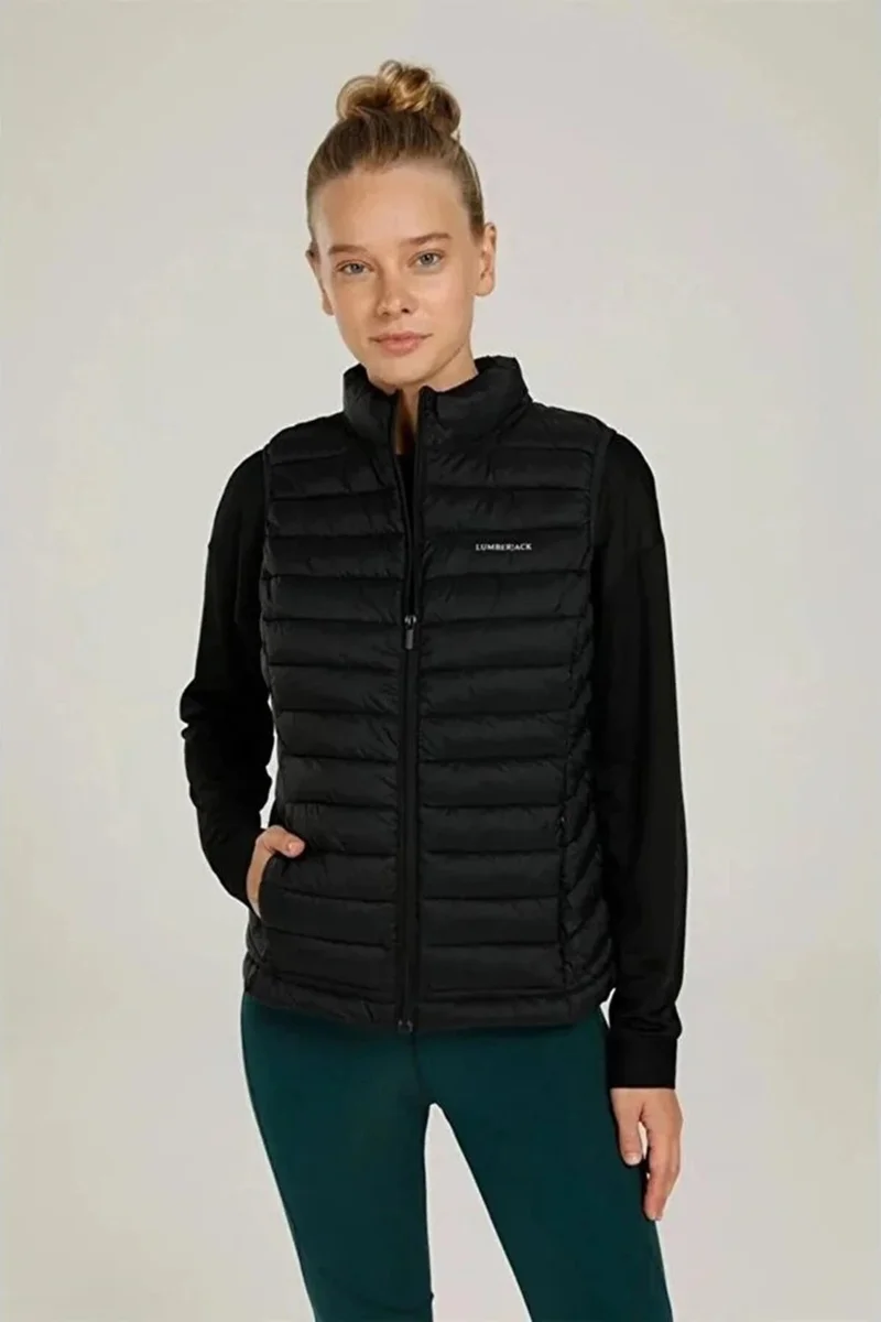 LUMBERJACK Quilted Regular Fit Stand Collar Puffer Vest Women's Vest 4SN34 4pr