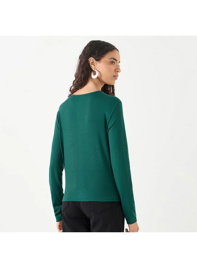 Lee Cooper Lee Cooper Ribbed Shirt with Crew Neck and Long Sleeves