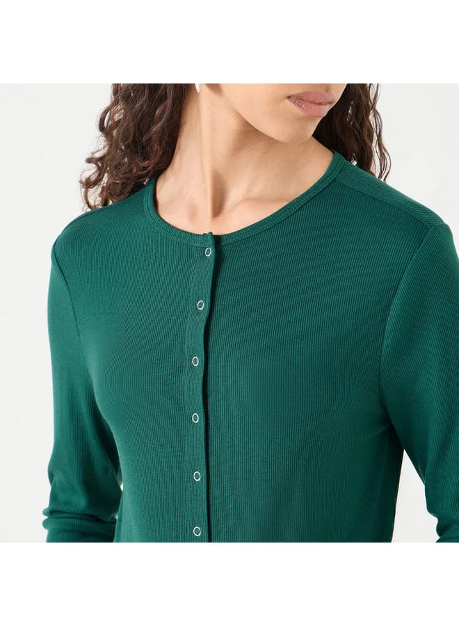 Lee Cooper Lee Cooper Ribbed Shirt with Crew Neck and Long Sleeves