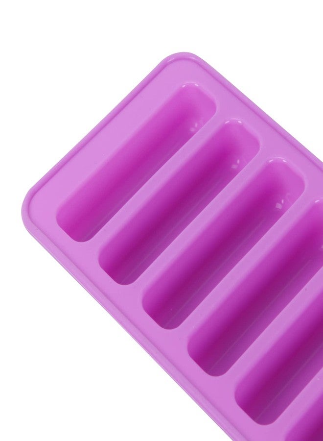 Minchsrin Silicone Ladyfingers mold Chocolate molds Non-Stick For Cookies Candy Crayon Candle Soap Ice Cube Tray Set of 2 (purple) - Image 3