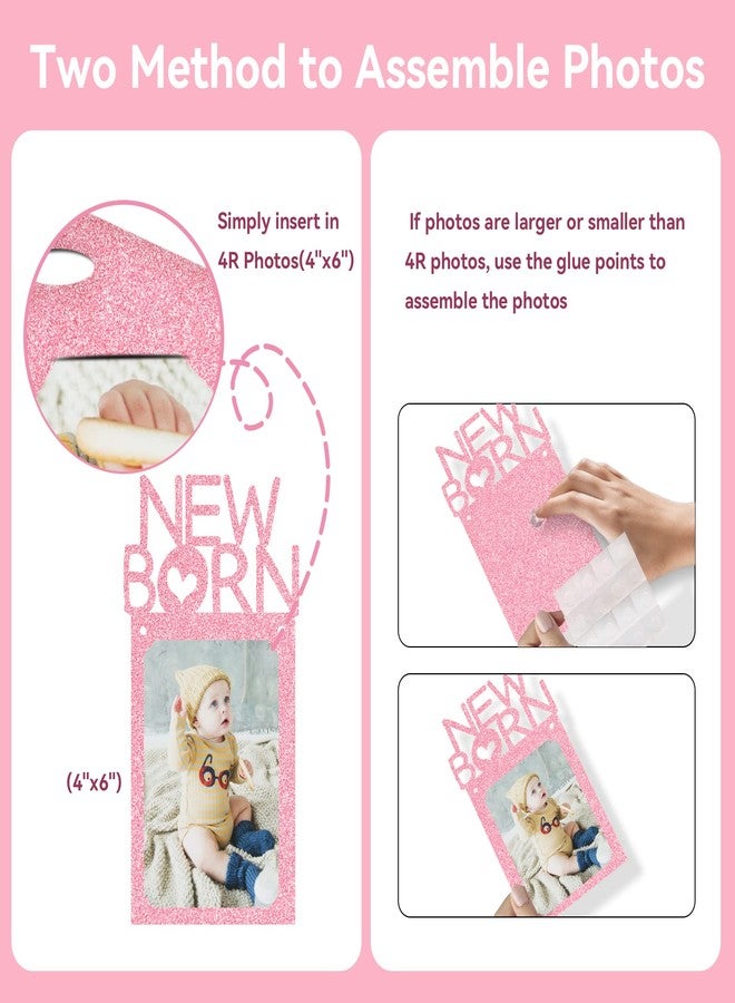 Joymee 1st Birthday Baby Photo Banner for Newborn to 12 Months, Monthly Milestone Photograph Bunting Garland, Monthly Photo Banner for Baby Boys Girls First Birthday Party Celebration Decoration (Pink - Image 3