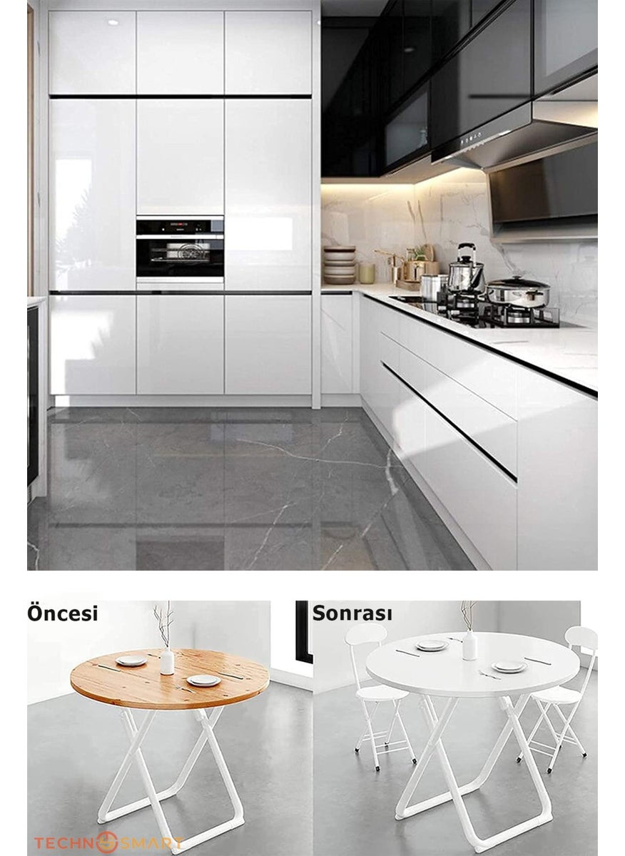 Technosmart 60X300CM White Glitter Self Adhesive Glossy Wallpaper Kitchen Bathroom Cabinet Covering  - Image 3