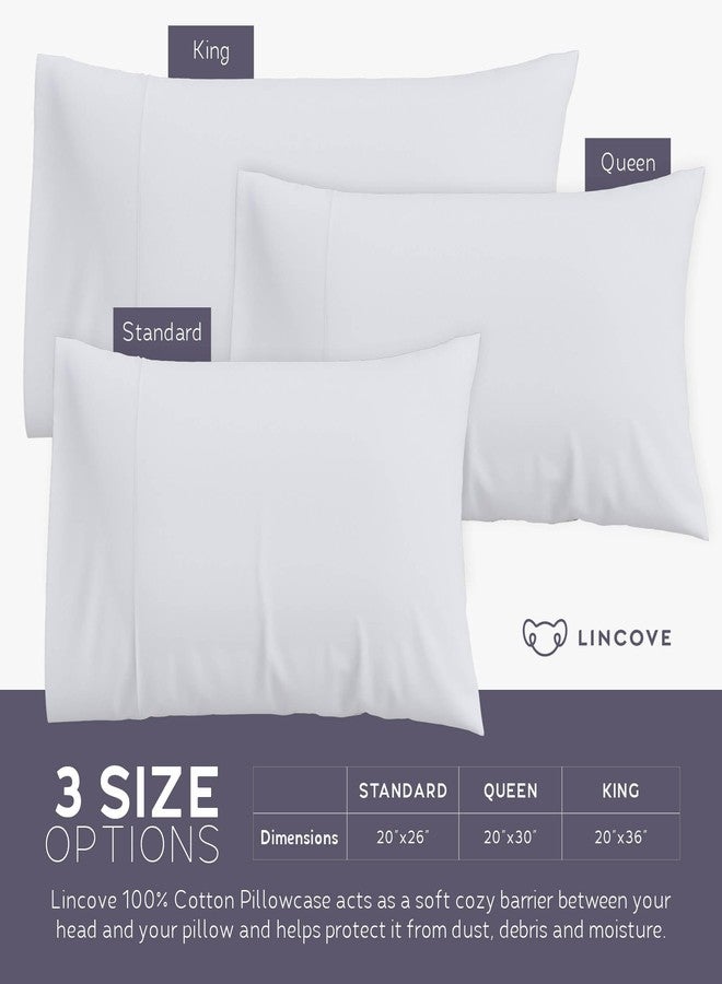 لينكوف غطاء وسادة لينكوف من الساتان القطني 100% - قطن فاخر بعدد خيوط 500 | غطاء وسادة ناعم ومتين، جديد ومُحسّن، مقاس كينج، 20 بوصة × 36 بوصة - يتضمن غطاء وسادة واحد - Image 4