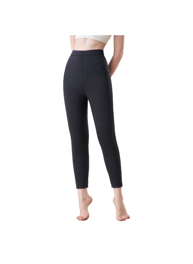 Yiershuang Women's Thermal Pants 100% Wool Down Filled Thickened Autumn Winter Waist And Knee Protection Wool Pants