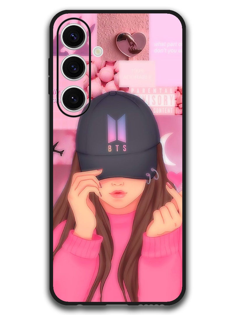 Theodor غطاء واقي مضاد للخدش ومقاوم للصدمات لجهاز سامسونج جالاكسي S24 FE للبنات قبعة BTS - Image 1