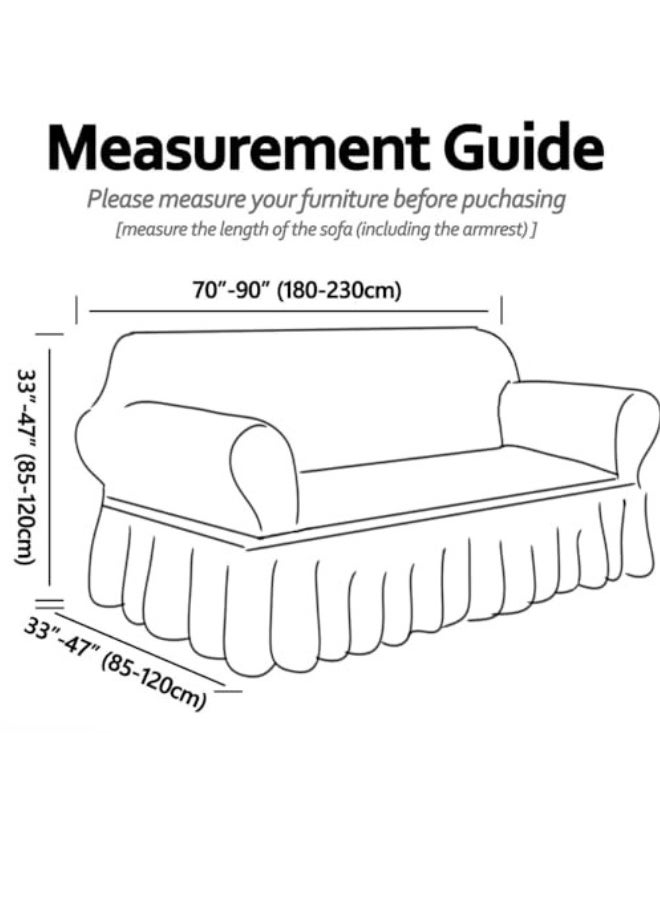 Sofa Slipcover One Piece Easy Fit Stretch Couch Cover with Skirt Durable Washable High Elastic Stretchable Universal Furniture Protector (Navy Blue, 3 Seats)