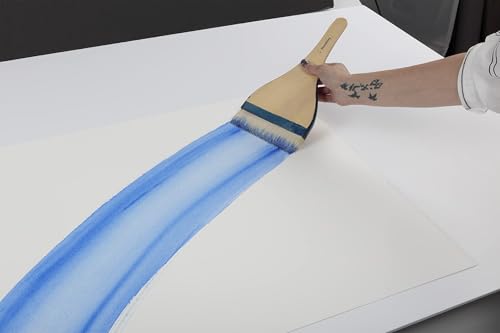 Creative Mark Mandalay Professional Goat Hair Hake Brush - 3" Wide Paint Brush with Paddle Handle for Professional Artists - Soft Natural Bristles Ideal for Sumi-e and Color Washes - Image 3