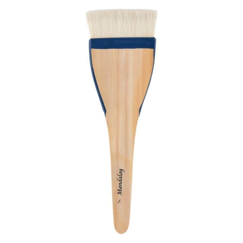 Creative Mark Mandalay Professional Goat Hair Hake Brush - 3" Wide Paint Brush with Paddle Handle for Professional Artists - Soft Natural Bristles Ideal for Sumi-e and Color Washes - Image 2