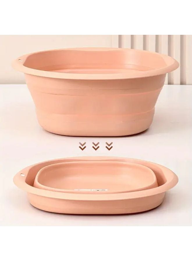Portable Collapsible Wash Basin Pink Large Size Laundry Tub For Home Use - Image 4