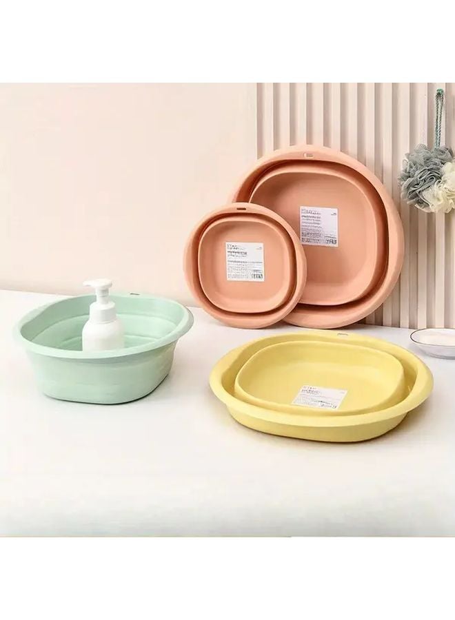 Portable Collapsible Wash Basin Pink Large Size Laundry Tub For Home Use - Image 3
