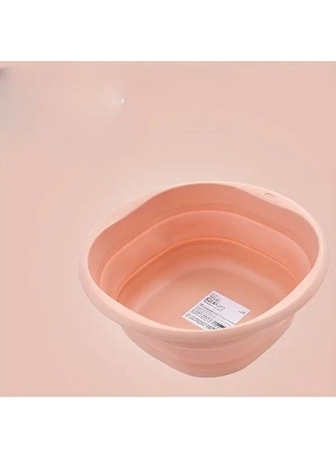 Portable Collapsible Wash Basin Pink Large Size Laundry Tub For Home Use - Image 1