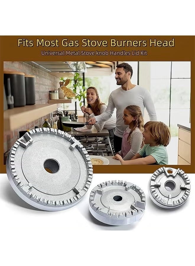 يلا جوي مجموعة من 4 موقد غاز موقد تغطي مطبخ قبعة مجموعة الفرن موقد غاز موقد التاج اللهب غطاء غطاء للمطبخ تناسب معظم الموقد المعدني موقد غطاء (3 أحجام ، أسلوب مسطح) - Image 3