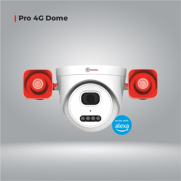 Trueview كاميرا مراقبة ذكية Trueview 4G بدقة 3 ميجابكسل لكاميرات الدوم في المنزل والمتجر والمكتب والمزرعة وموقع البناء، كاميرا تعتمد على شريحة SIM PRO 4G بدقة 3 ميجابكسل 1296p HD مع صفارة إنذار - Image 2