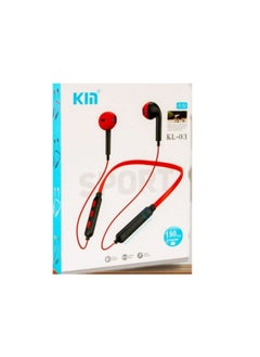 KIN KL-03 Bluetooth Sports Neckband Earphones Black-Red  - Image 1