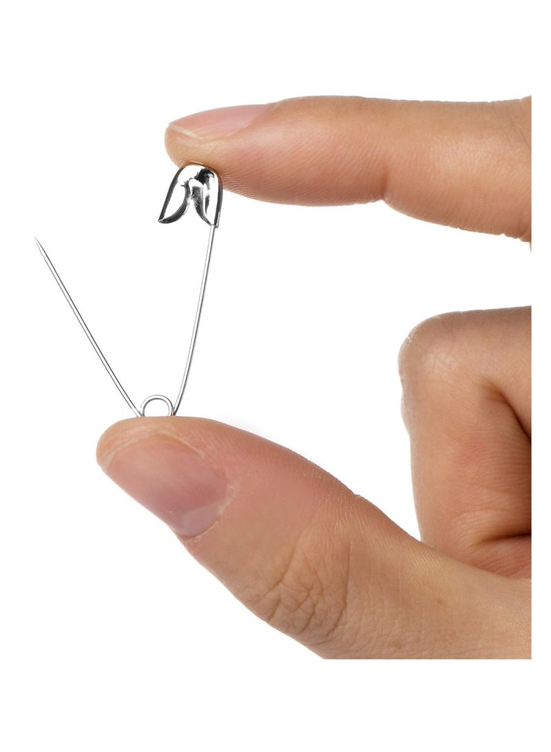 مملكة الإكسسوارات دبابيس أمان من أكسسورايز كينغدوم، دبابيس متينة من الفولاذ المقاوم للصدأ للساري والبدلة وعروض الزفاف المتعددة | (فضي، مقاس صغير إلى متوسط ​​(100 قطعة)) - Image 3