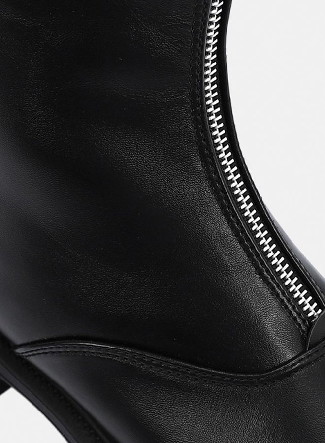 XO Style Leather Boot - Black - Image 4