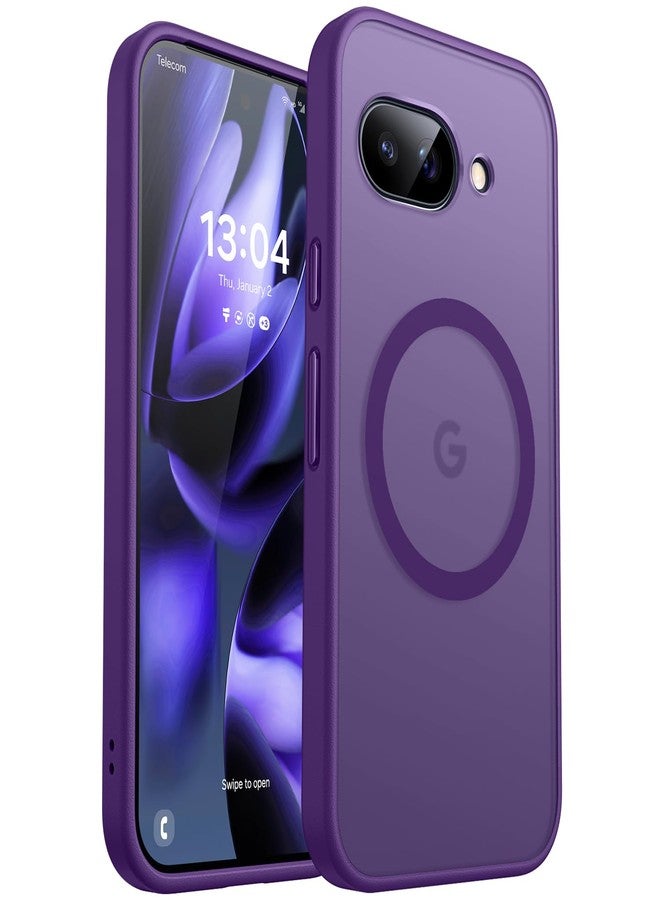 كانشن جراب CANSHN المغناطيسي المتوافق مع هاتف Google Pixel 9a (6.3 بوصة)، مُحسّن [حماية كاملة للكاميرا] [متوافق مع MagSafe] [شفاف غير لامع] غطاء حماية للهاتف مقاوم للصدمات، لون بنفسجي داكن - Image 1
