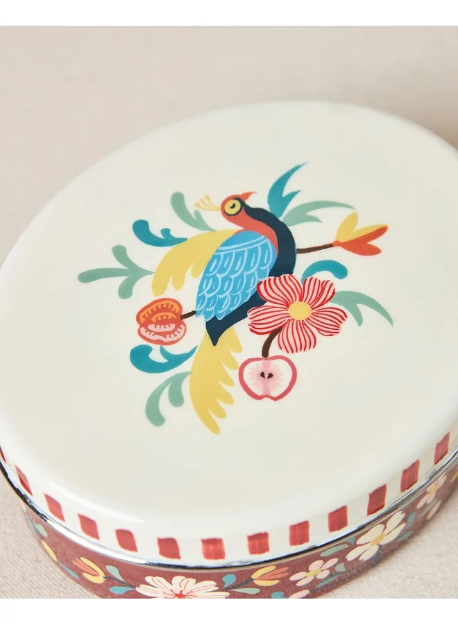 تشامباك Monal Oval Hand-painted Tiffin, 600ml | Kashmir Trails