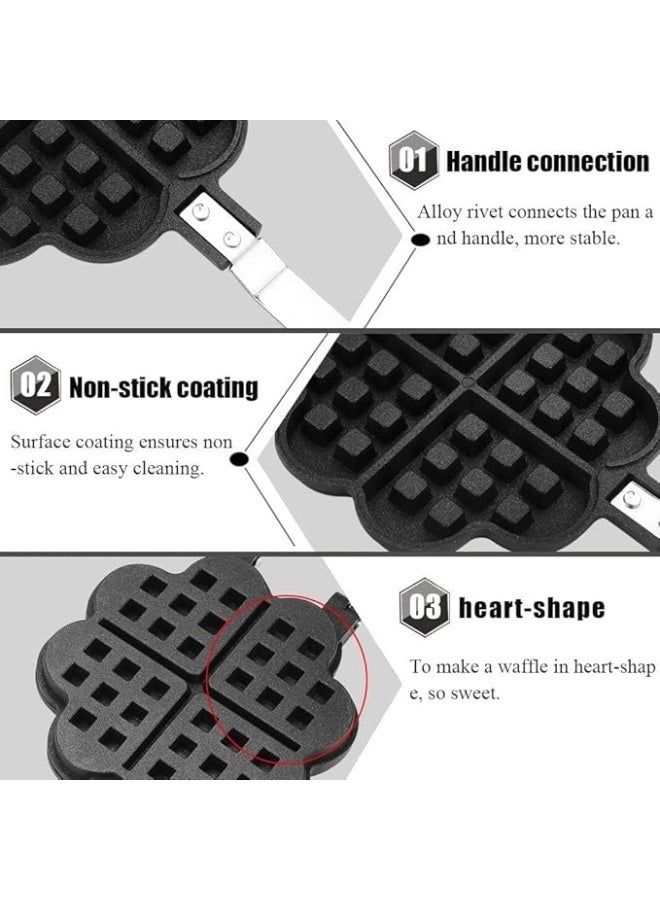 DUNISO Non-Stick Waffle Maker, Waffle Pan, Baking Tray, Kitchen Baking Mold, Suitable For Breakfast, Waffles, Sandwiches  - Image 2
