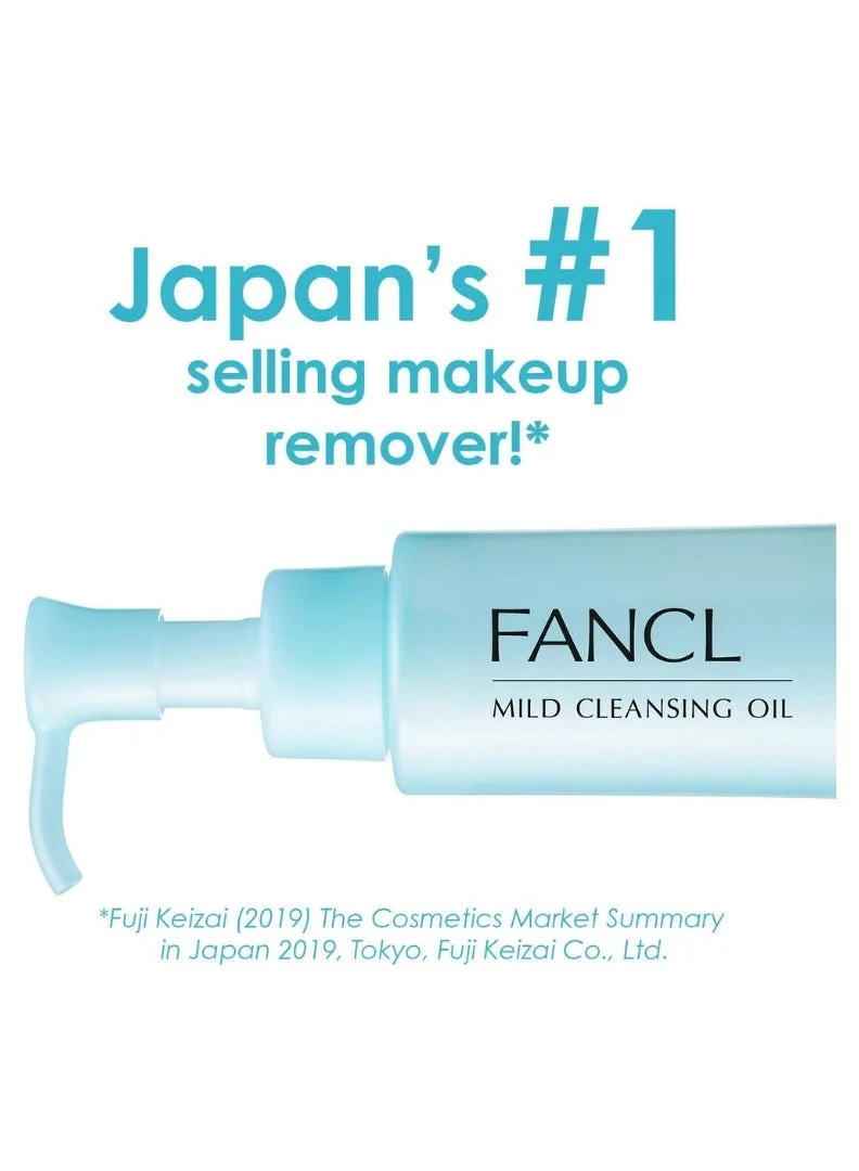 Fancl Mild Cleansing Oil, Japanese Facial Cleansing Oil, Stubborn Makeup Remover, 100% Preservative Free, Clean Skincare for Sensitive Skin